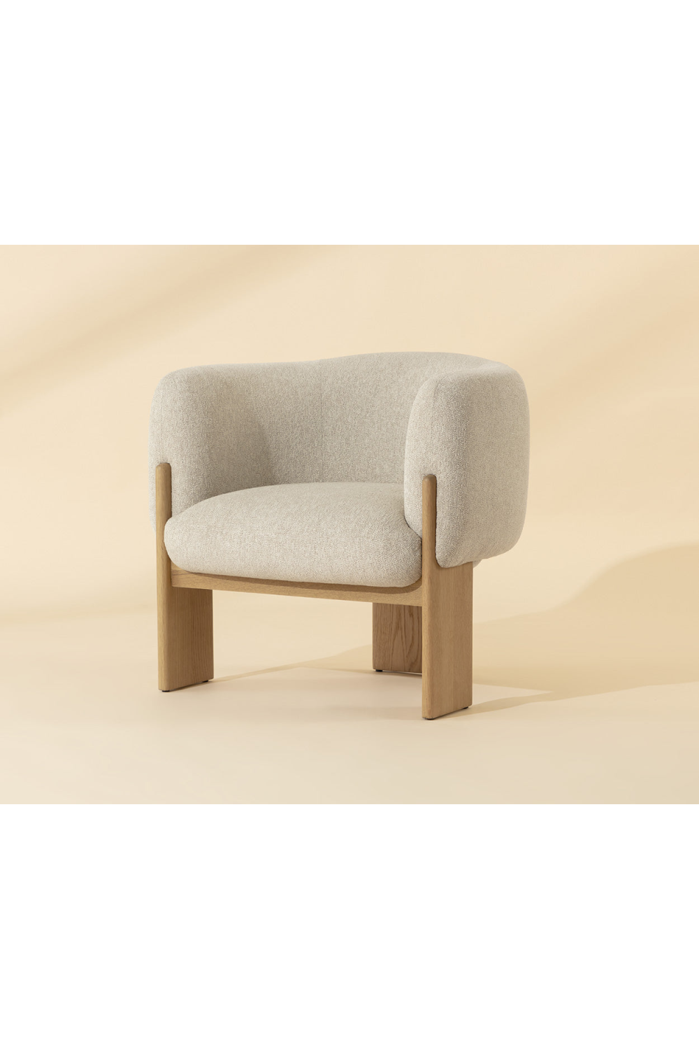 Cream Fabric Curved Lounge Chair by Splendido Trine Accent Chair, alternate view 10