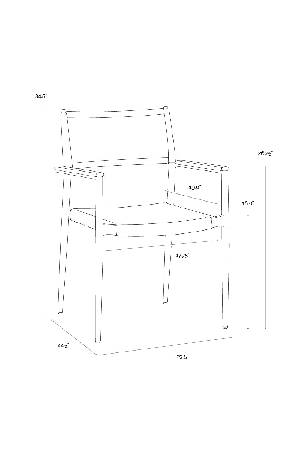 Stackable Indoor/Outdoor Dining Armchairs (2) by Splendido Nava Outdoor Dining Chair, alternate view 22