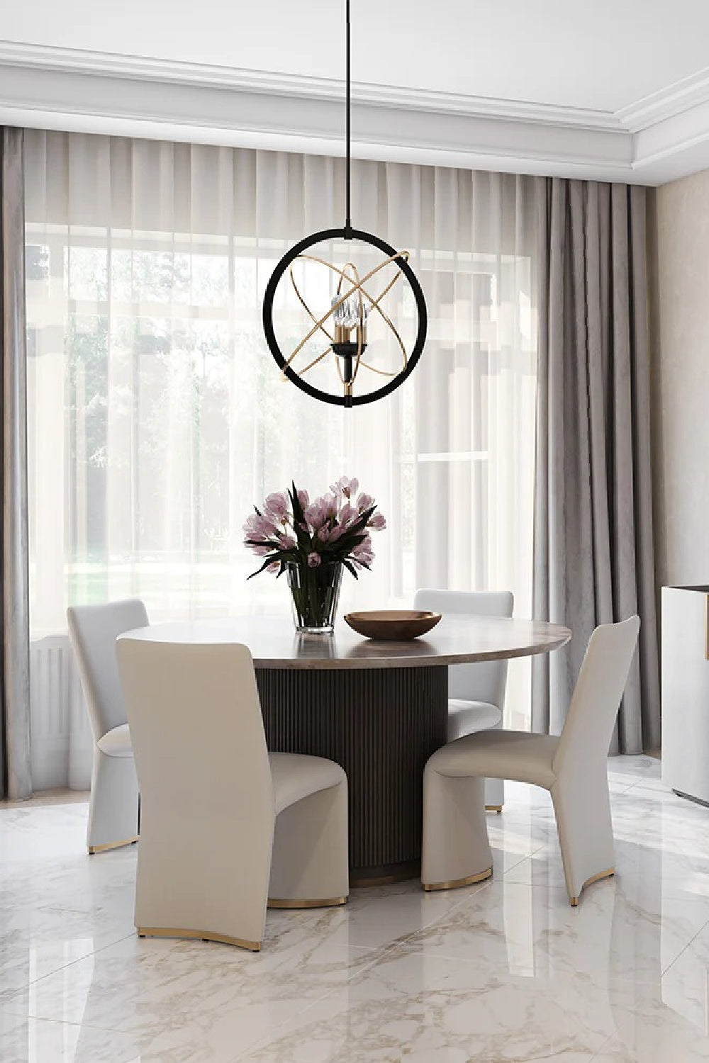 Taupe Leather Look Dining Table by Splendido Cataldi, alternate view 2