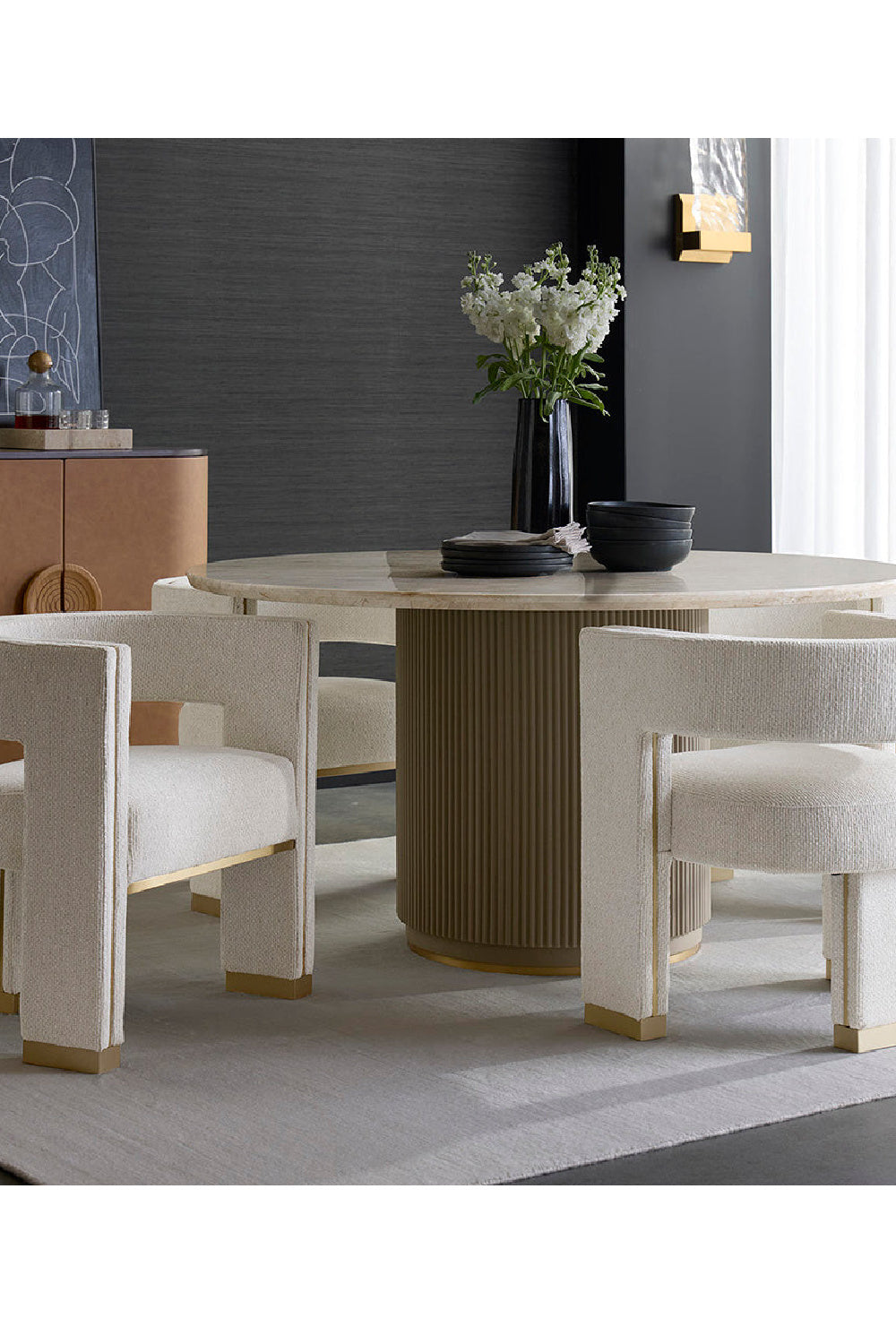Taupe Leather Look Dining Table by Splendido Cataldi, alternate view 9