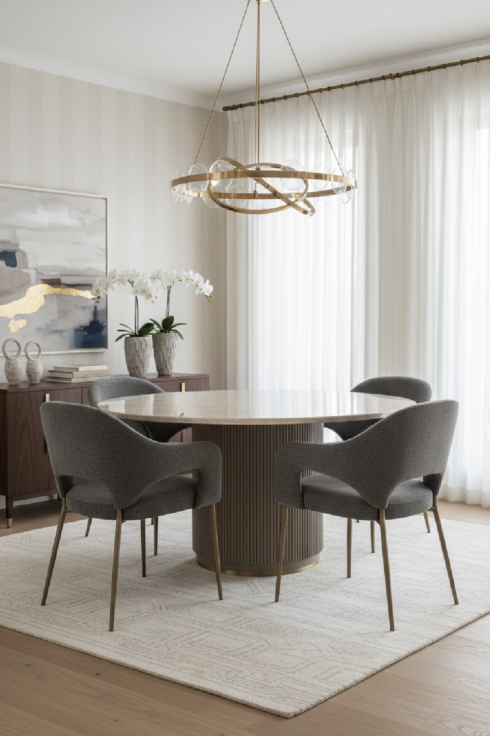 Taupe Leather Look Dining Table by Splendido Cataldi, alternate view 8