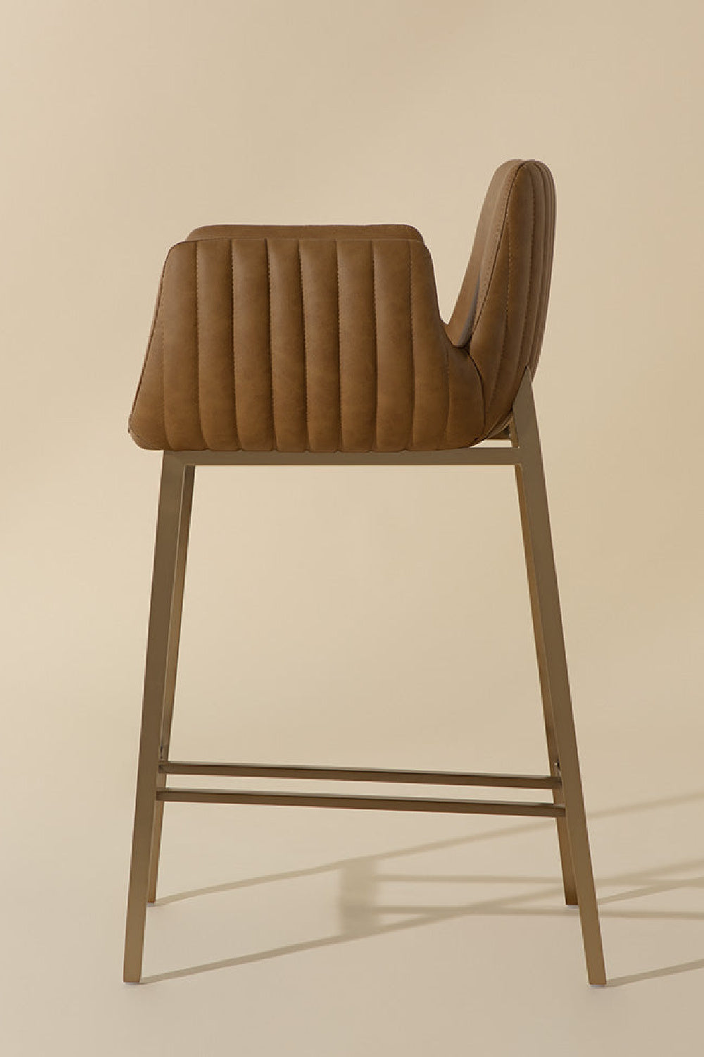 Leather-Look Channeled Arm Counter Stool by Splendido Lucano, alternate view 7