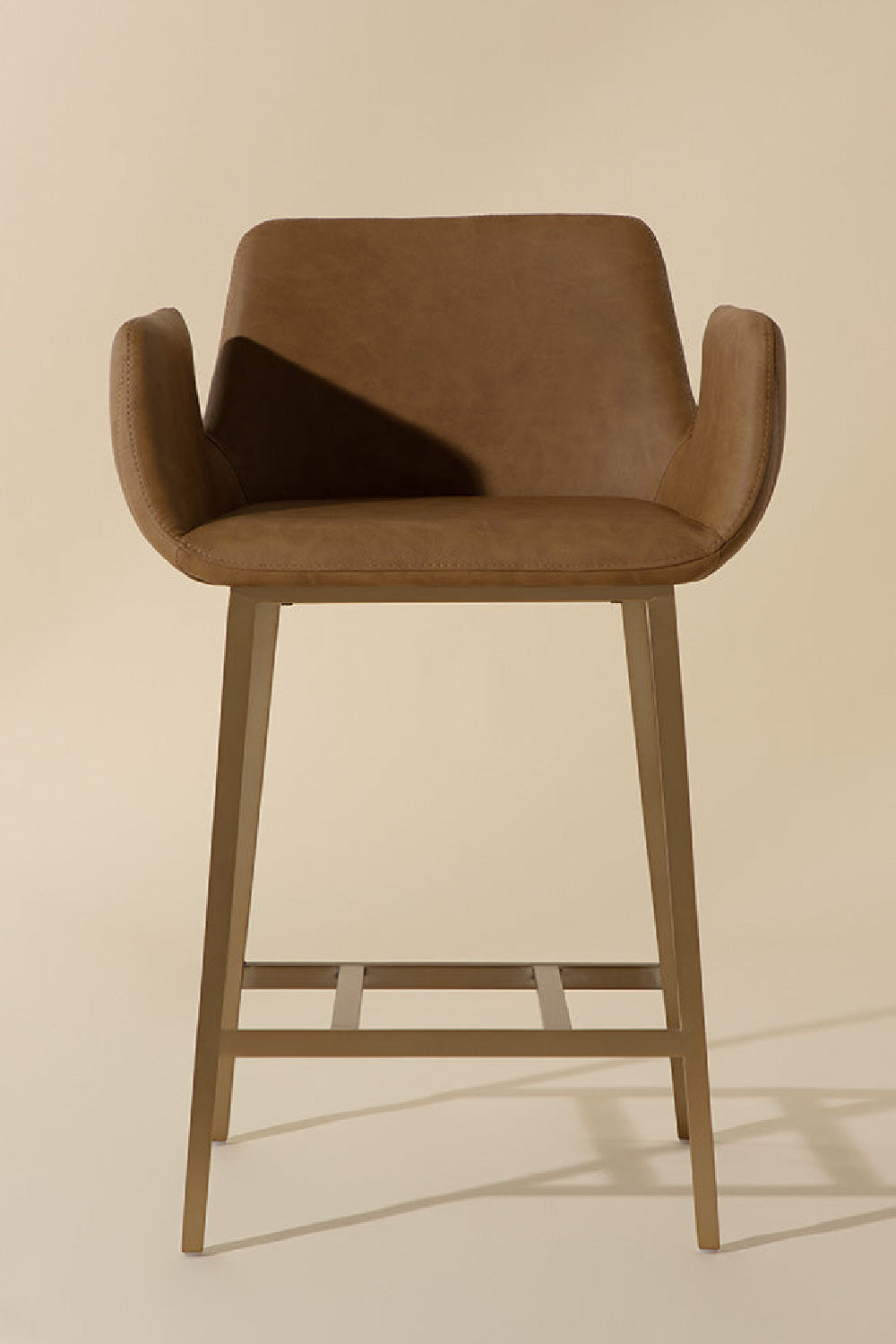Leather-Look Channeled Arm Counter Stool by Splendido Lucano, alternate view 5