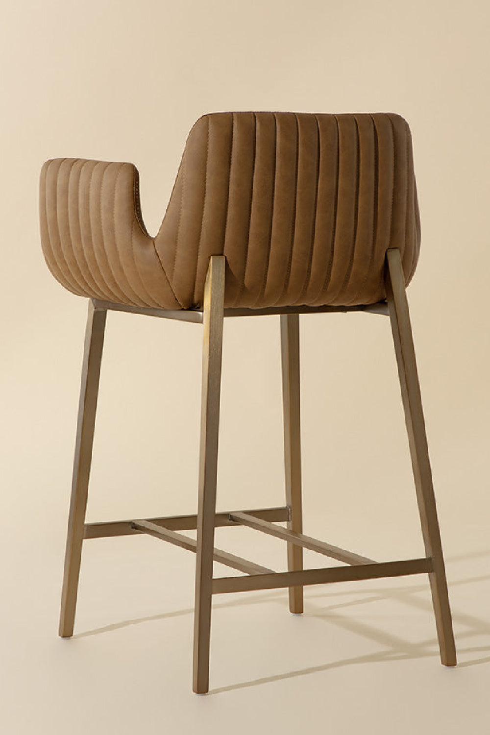 Leather-Look Channeled Arm Counter Stool by Splendido Lucano, alternate view 8