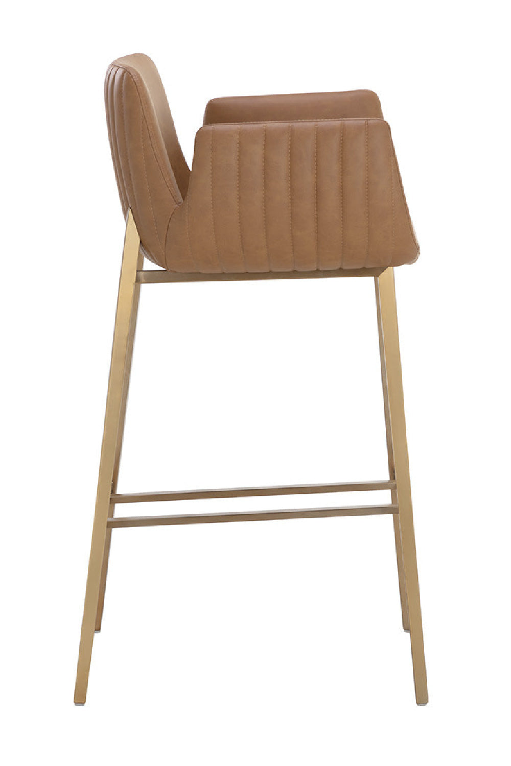 Leather-Look Channeled Arm Bar Stool by Splendido Lucano Barstool, alternate view 4