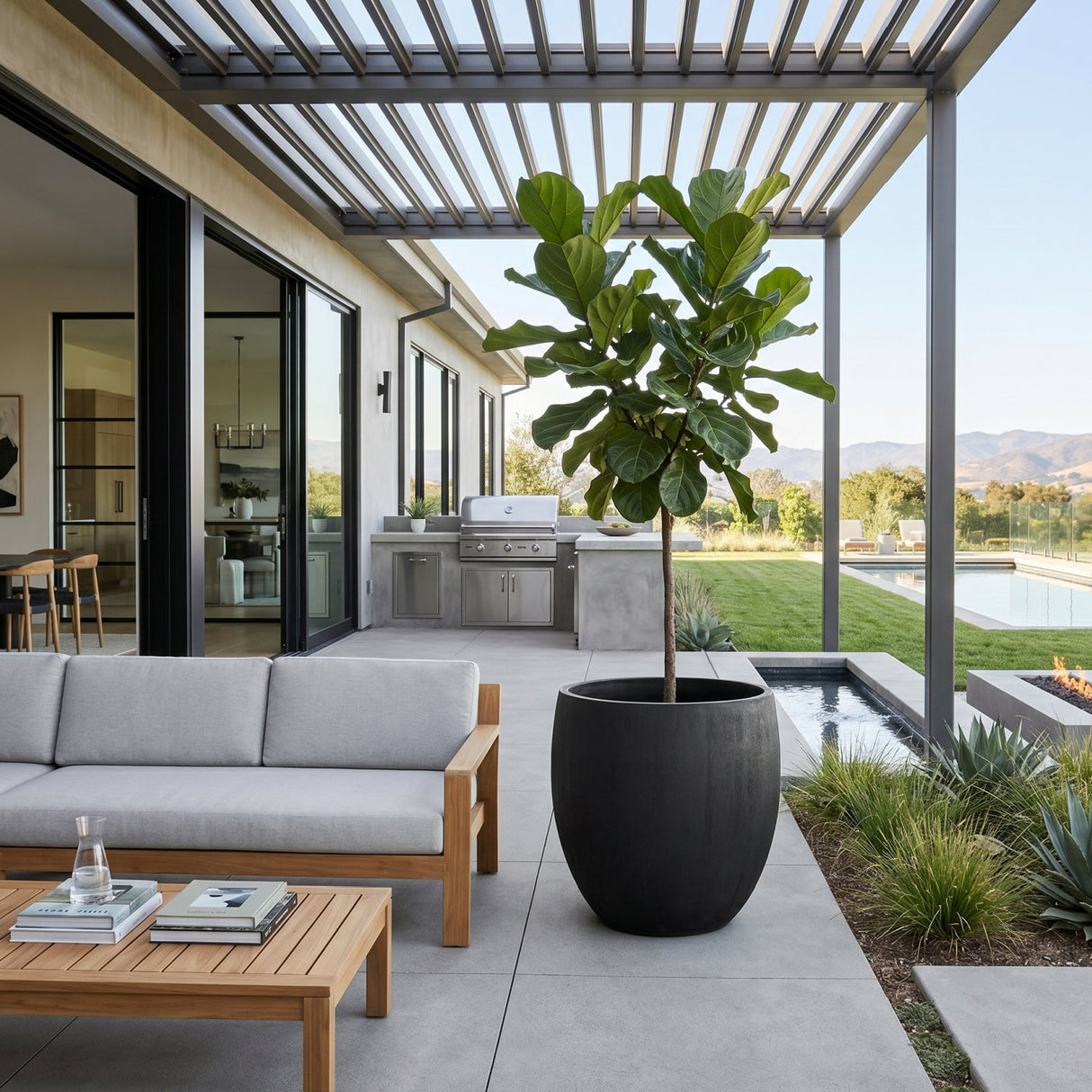 Black Concrete Indoor/Outdoor Planter by Splendido Coleus Outdoor Accessories, alternate view 8