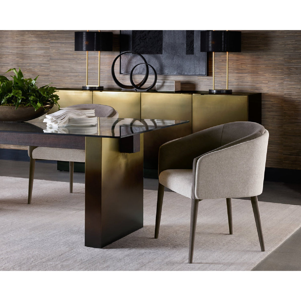 Gray Barrel-Back Dining Chair by Splendido Sheva, alternate view 14
