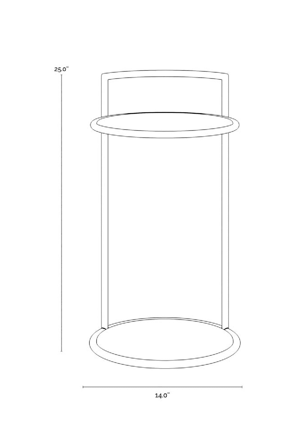 Gold Frame Indoor/Outdoor End Table by Splendido Parga Outdoor Side Table, alternate view 12