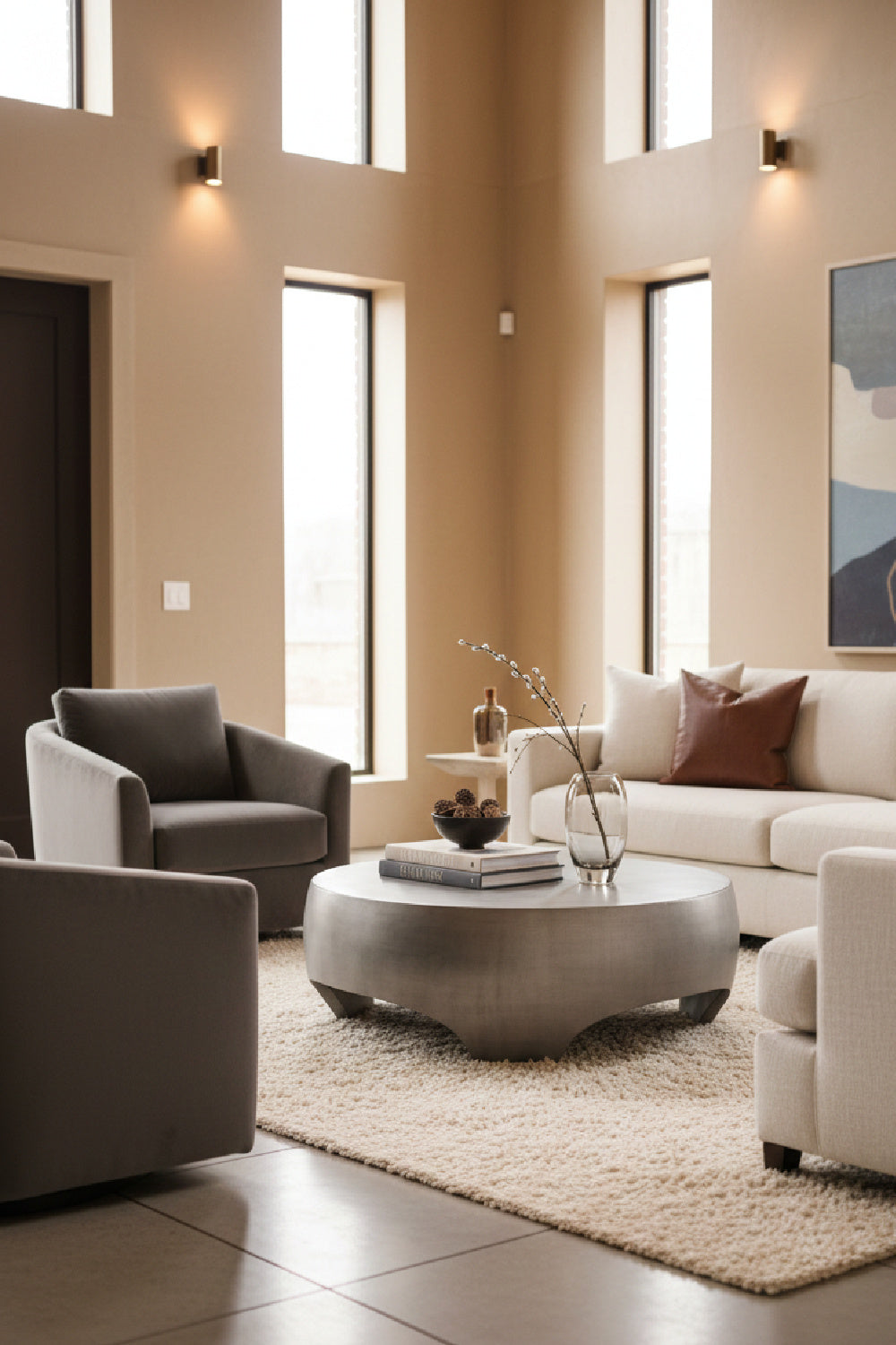 Round Indoor/Outdoor Coffee Table with Open Arches | Splendido Tarsus | Oroa.com