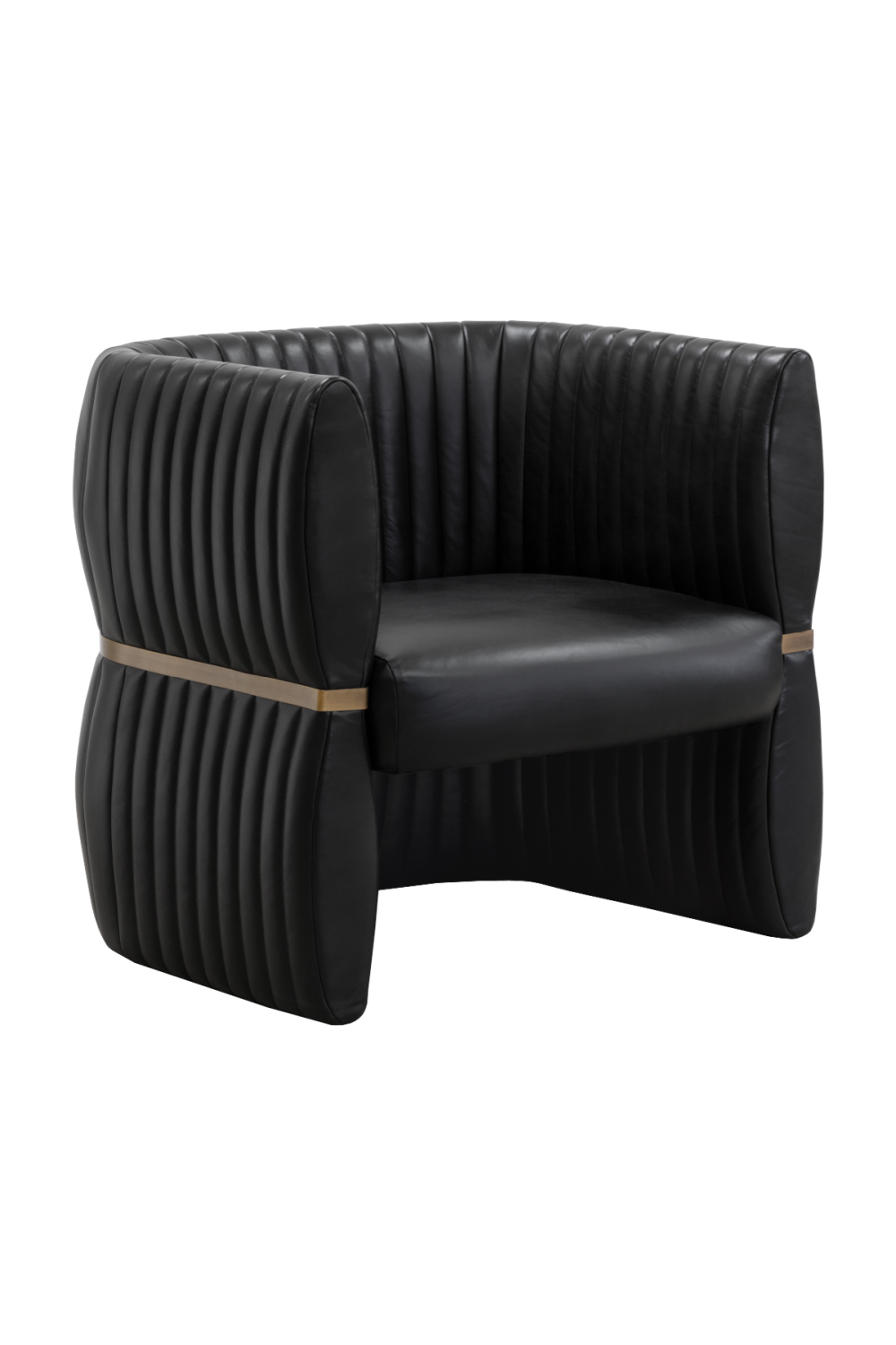 Leather Channeled Lounge Chair by Splendido Tryor Accent Chair, alternate view 16