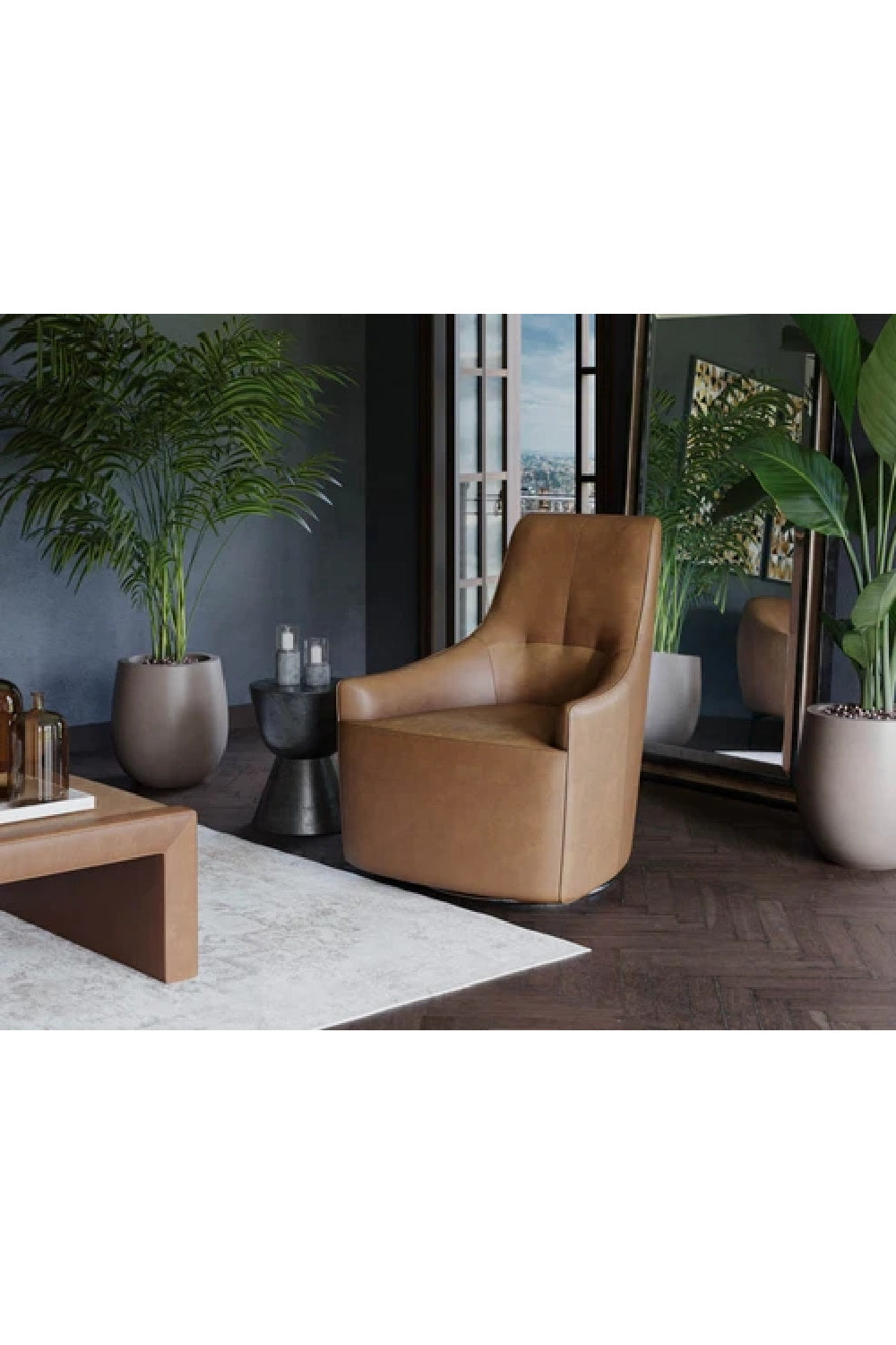 High Back Leather Swivel Chair by Splendido Carmine Accent Chair, alternate view 12