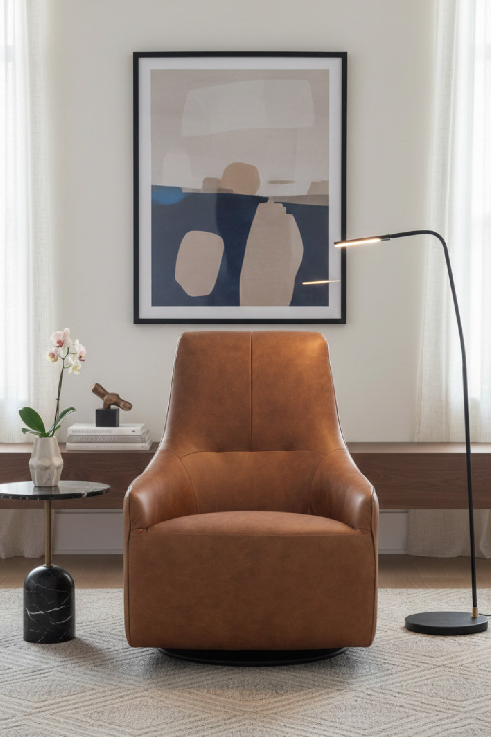 High Back Leather Swivel Chair by Splendido Carmine Accent Chair, alternate view 2