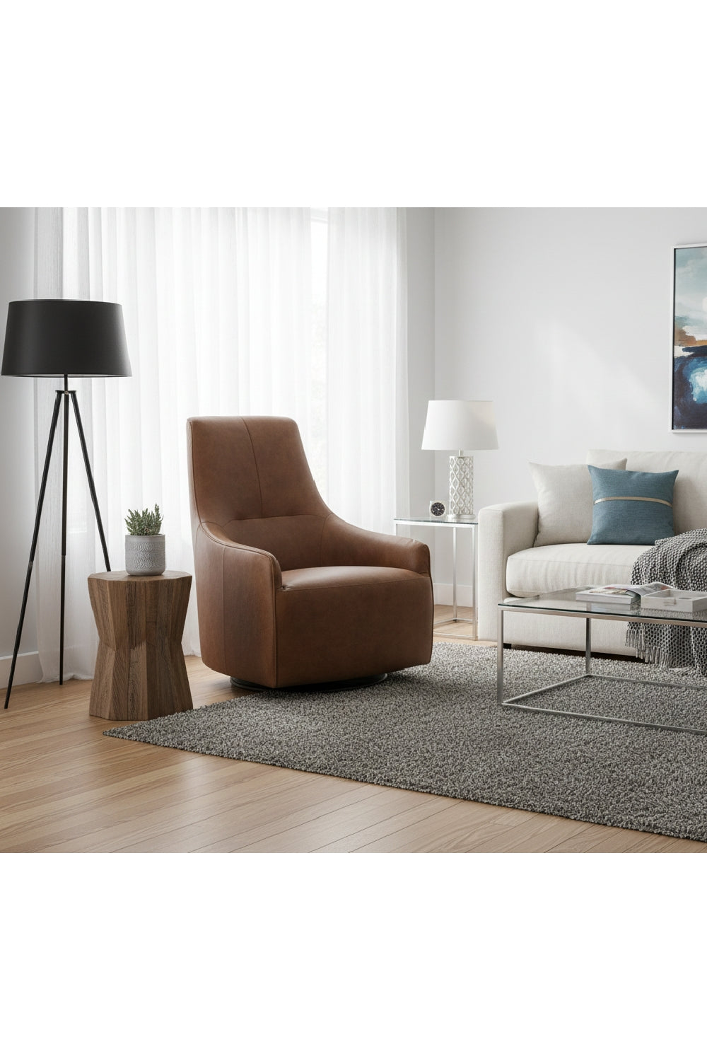 High Back Leather Swivel Chair by Splendido Carmine Accent Chair, alternate view 13