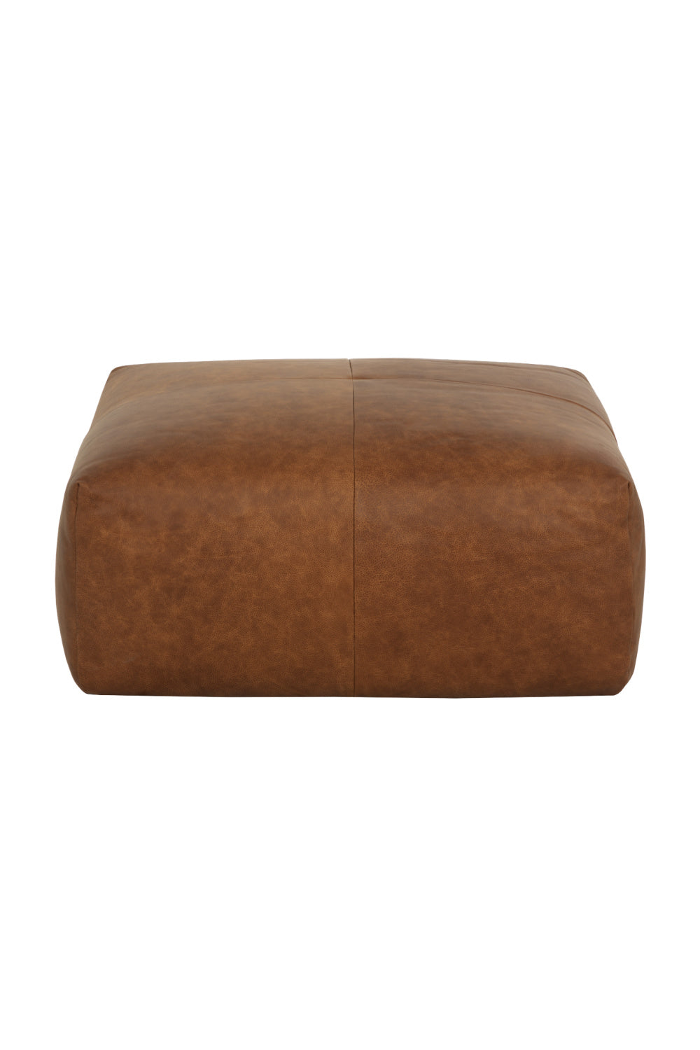 Brown Leather Square Ottoman by Splendido Elio