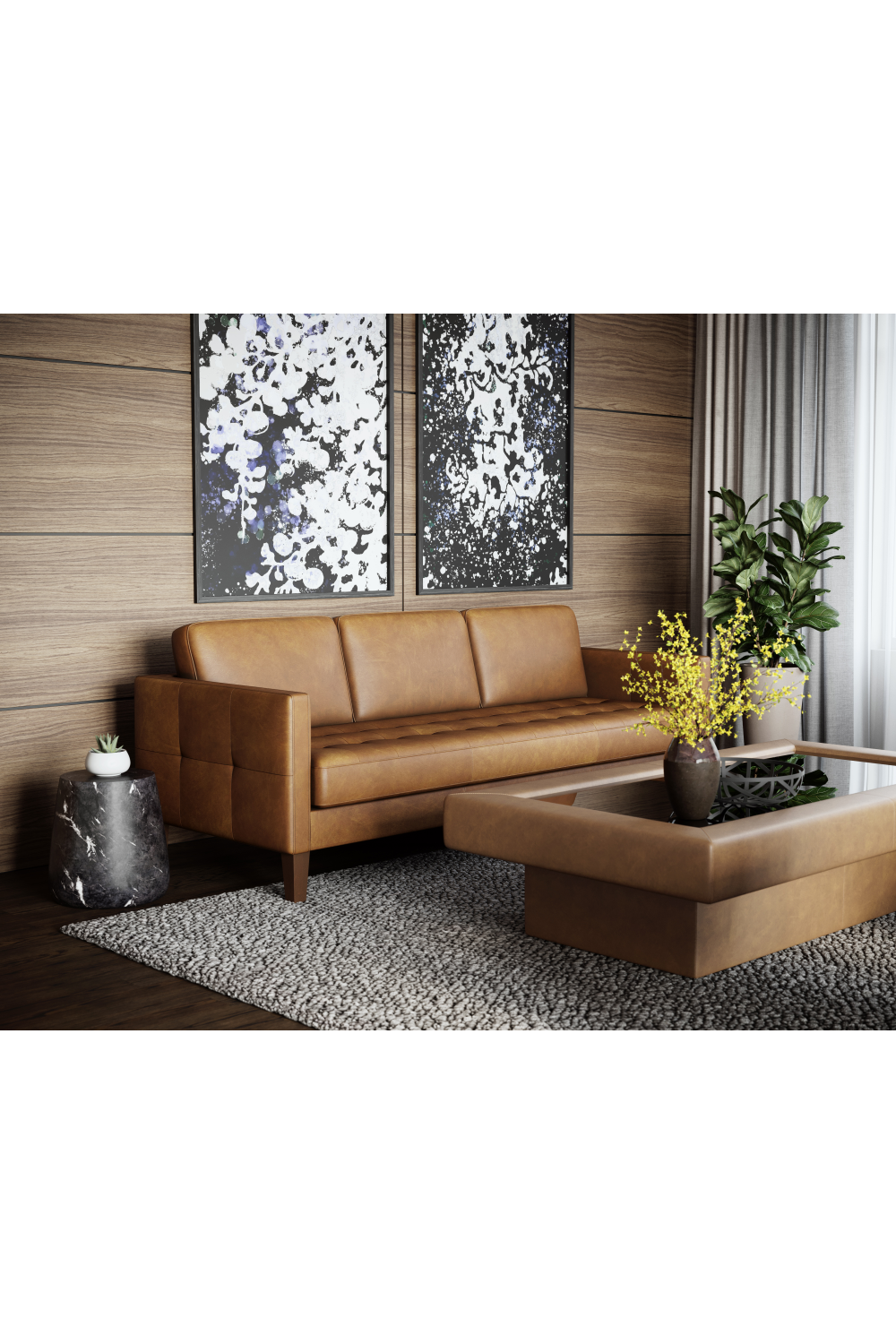 Brown Italian Leather Sofa | Splendido Karmelo