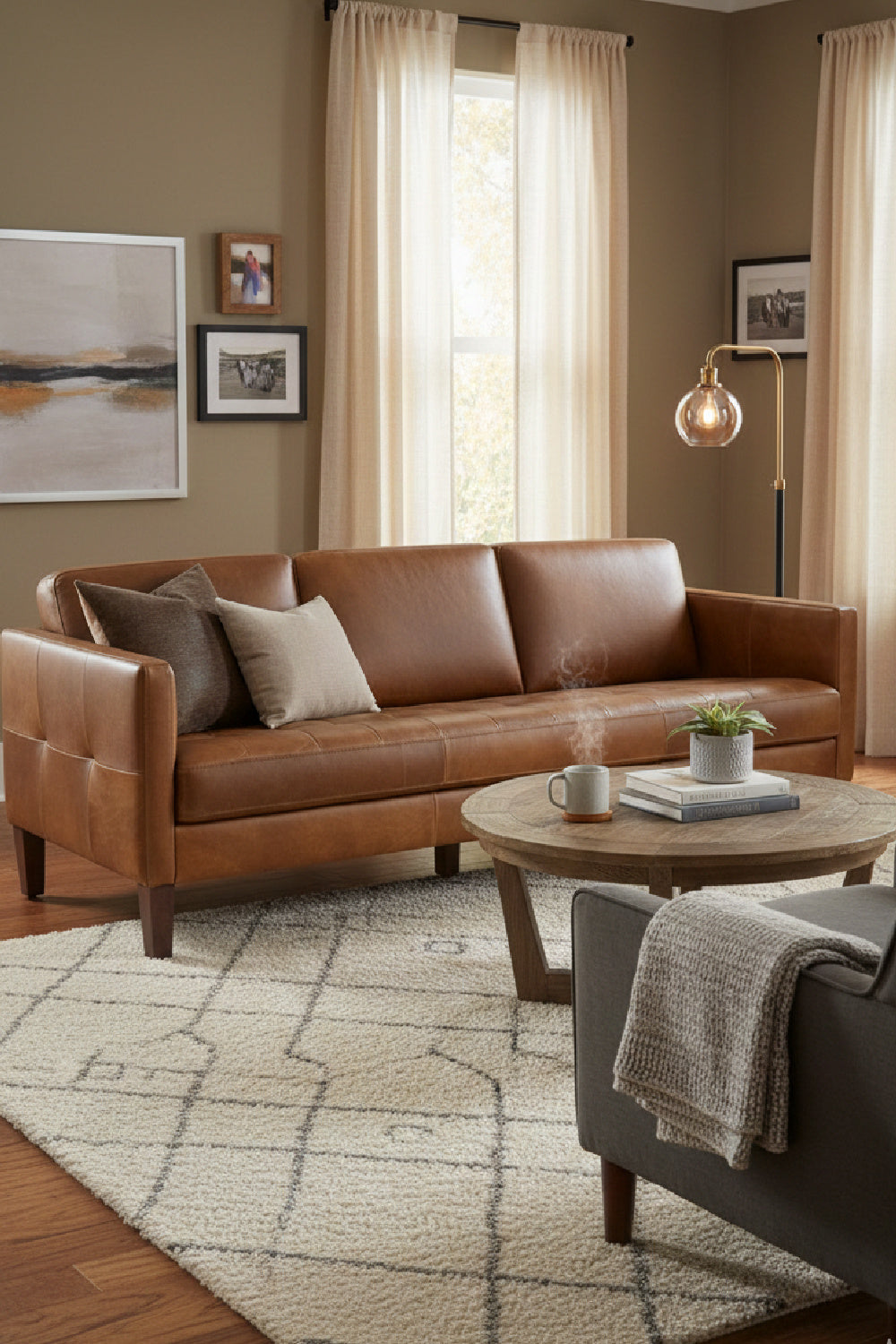 Brown Italian Leather Sofa by Splendido Karmelo, alternate view 2