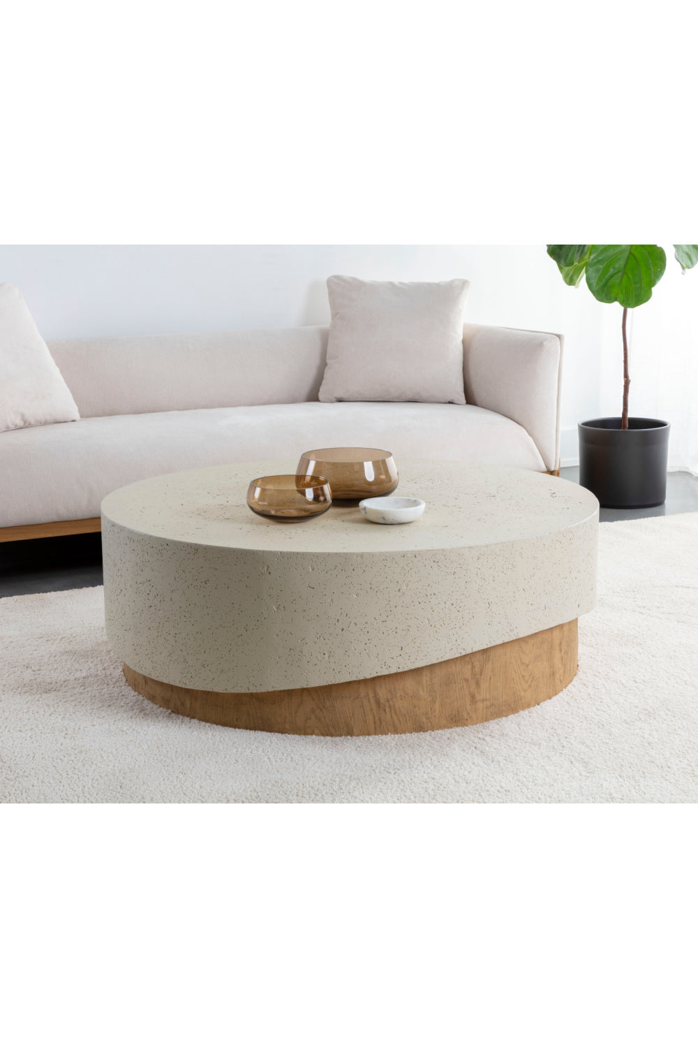 Cream Concrete Indoor/Outdoor Coffee Table | Splendido Patras | Oroa.com