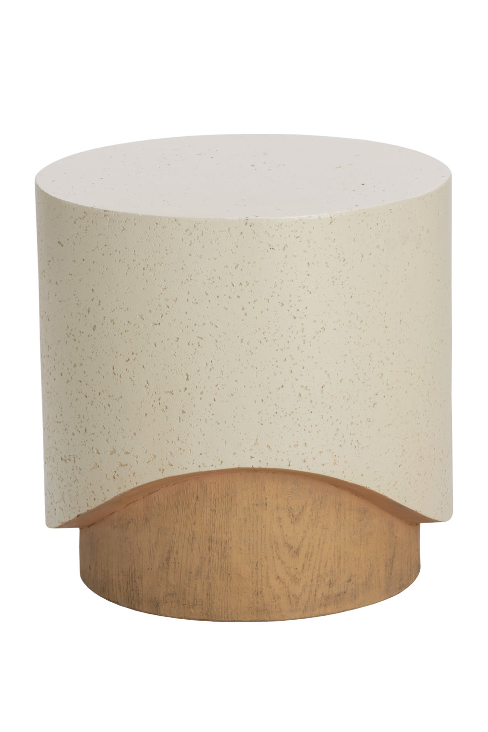 Cream Cylindrical Indoor/Outdoor End Table by Splendido Patras Side Table