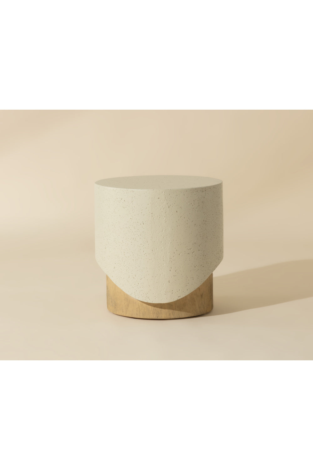 Cream Cylindrical Indoor/Outdoor End Table by Splendido Patras Side Table, alternate view 10