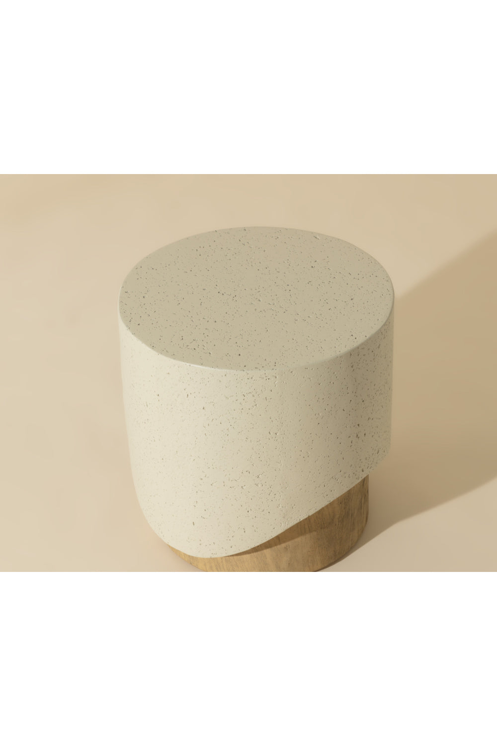 Cream Cylindrical Indoor/Outdoor End Table by Splendido Patras Side Table, alternate view 11