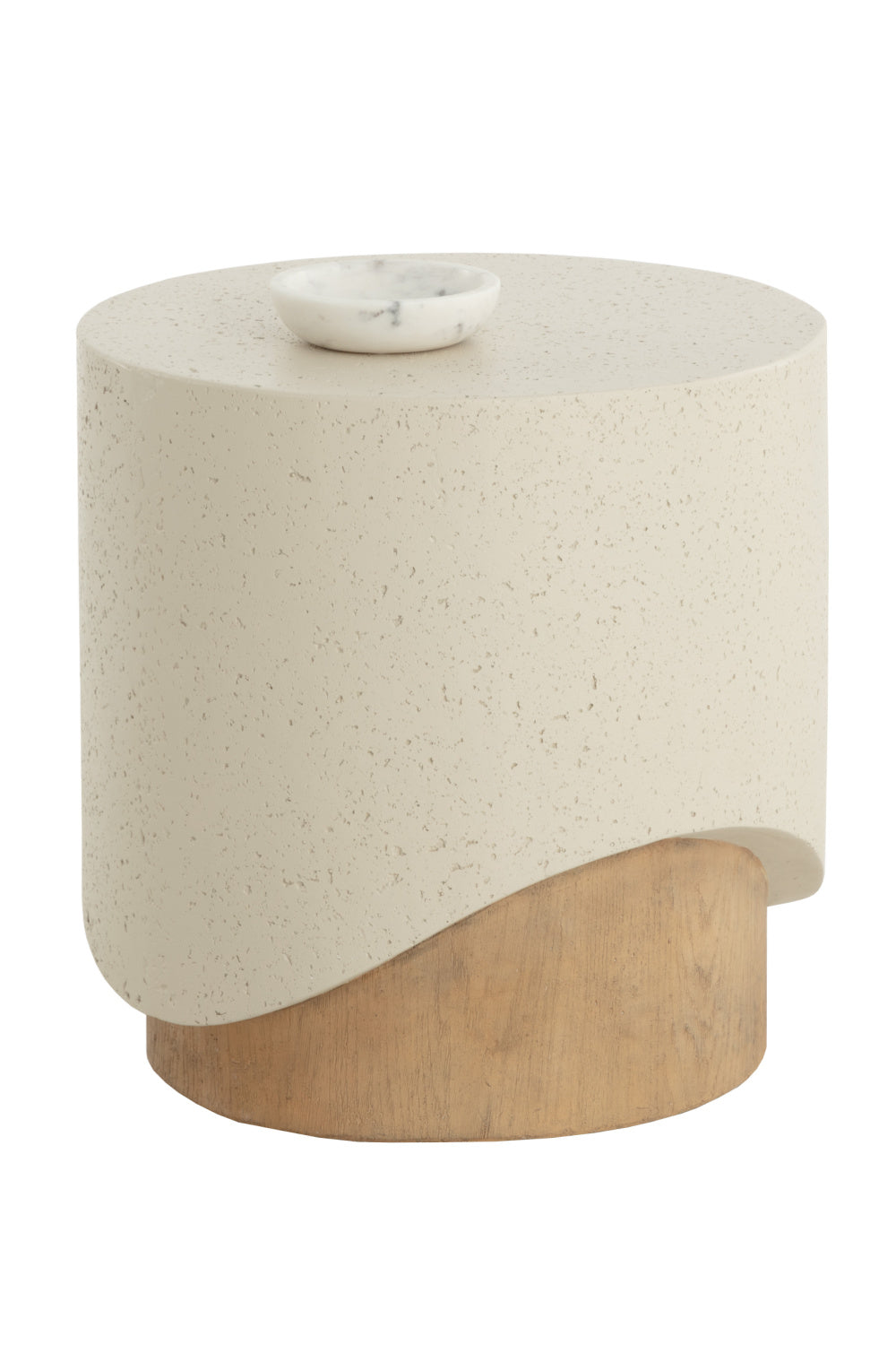 Cream Cylindrical Indoor/Outdoor End Table by Splendido Patras Side Table, alternate view 3