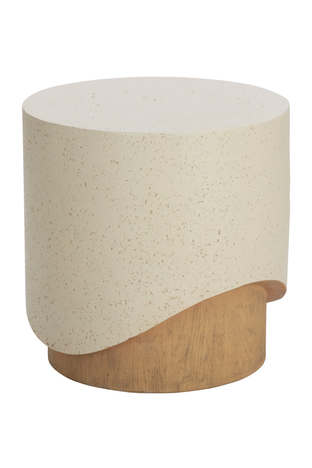Cream Cylindrical Indoor/Outdoor End Table by Splendido Patras Side Table, alternate view 4