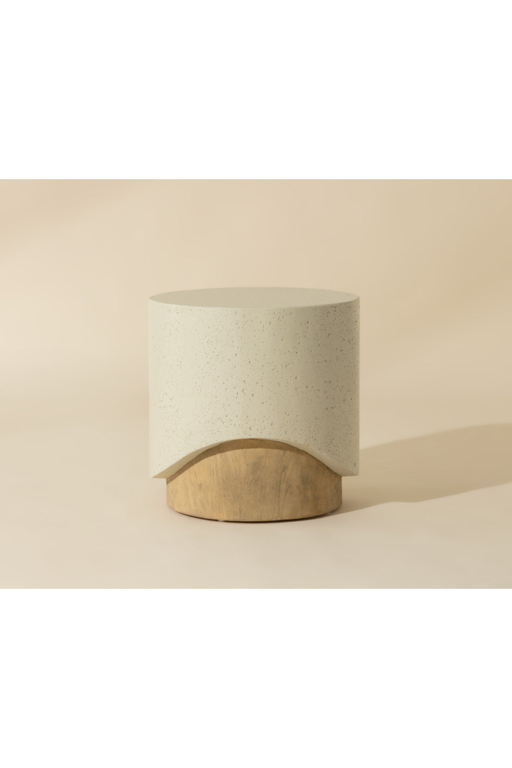 Cream Cylindrical Indoor/Outdoor End Table by Splendido Patras Side Table, alternate view 8