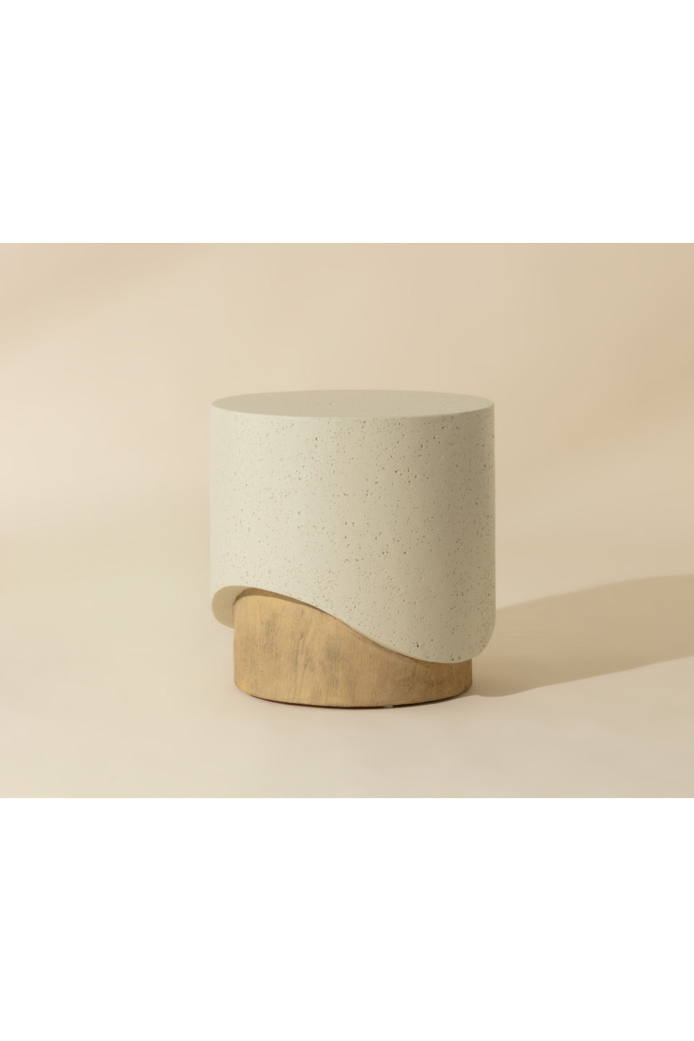 Cream Cylindrical Indoor/Outdoor End Table by Splendido Patras Side Table, alternate view 9
