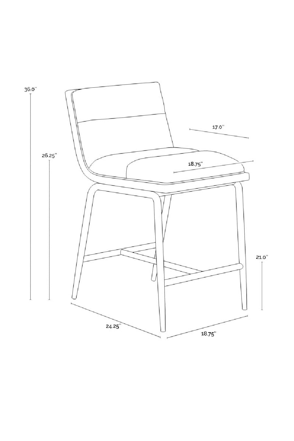White Muslin Counter Stool by Splendido Abilene, alternate view 9