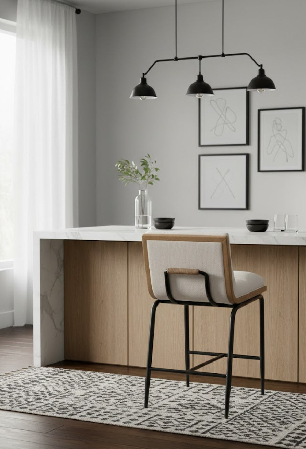 White Muslin Counter Stool by Splendido Abilene, alternate view 2