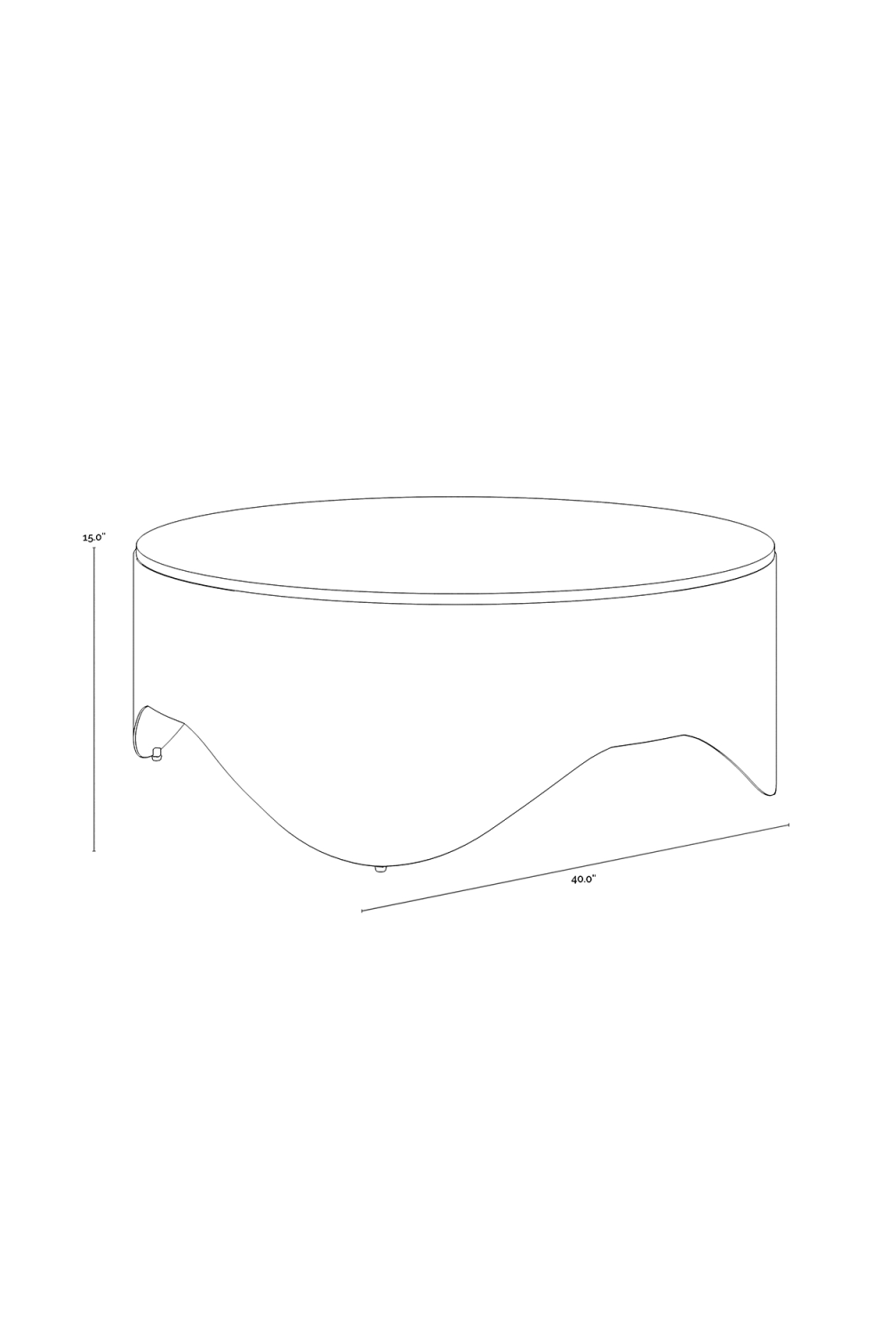 Wavy Antique Brass Coffee Table | Splendido Guinevere | Oroa.com