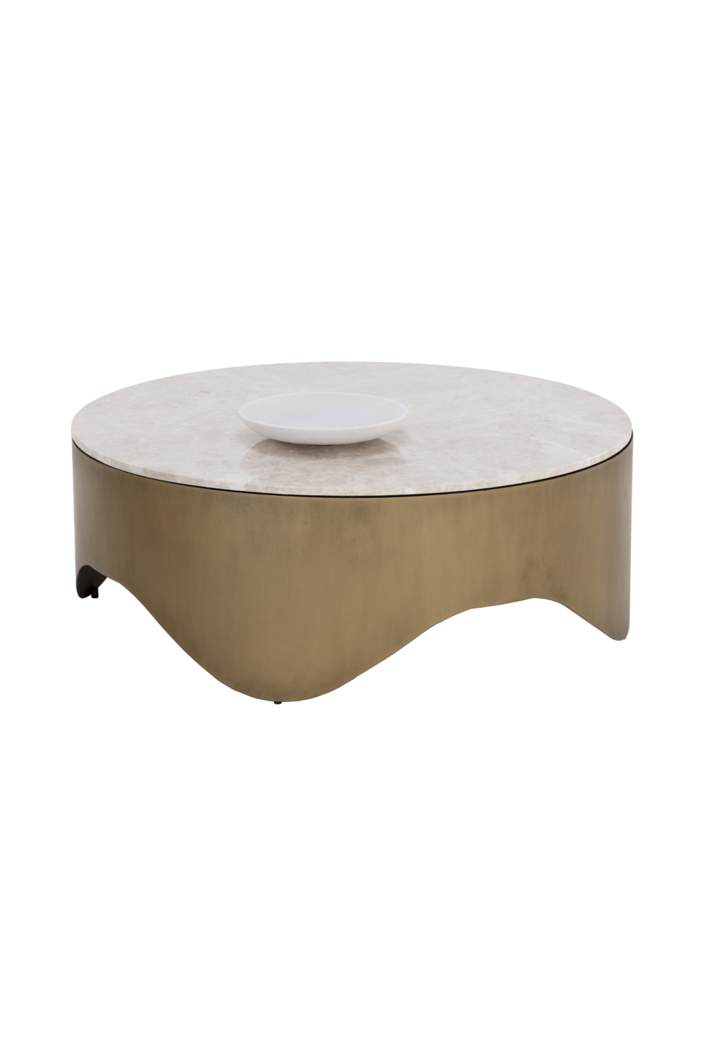 Modern European furniture - Wavy Antique Brass Coffee Table - www.oroa.com