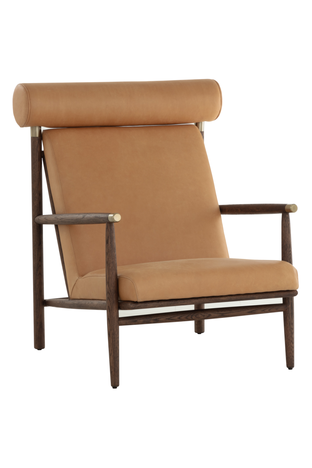 Oak Framed Leather Lounge Chair by Splendido Biko Accent Chair