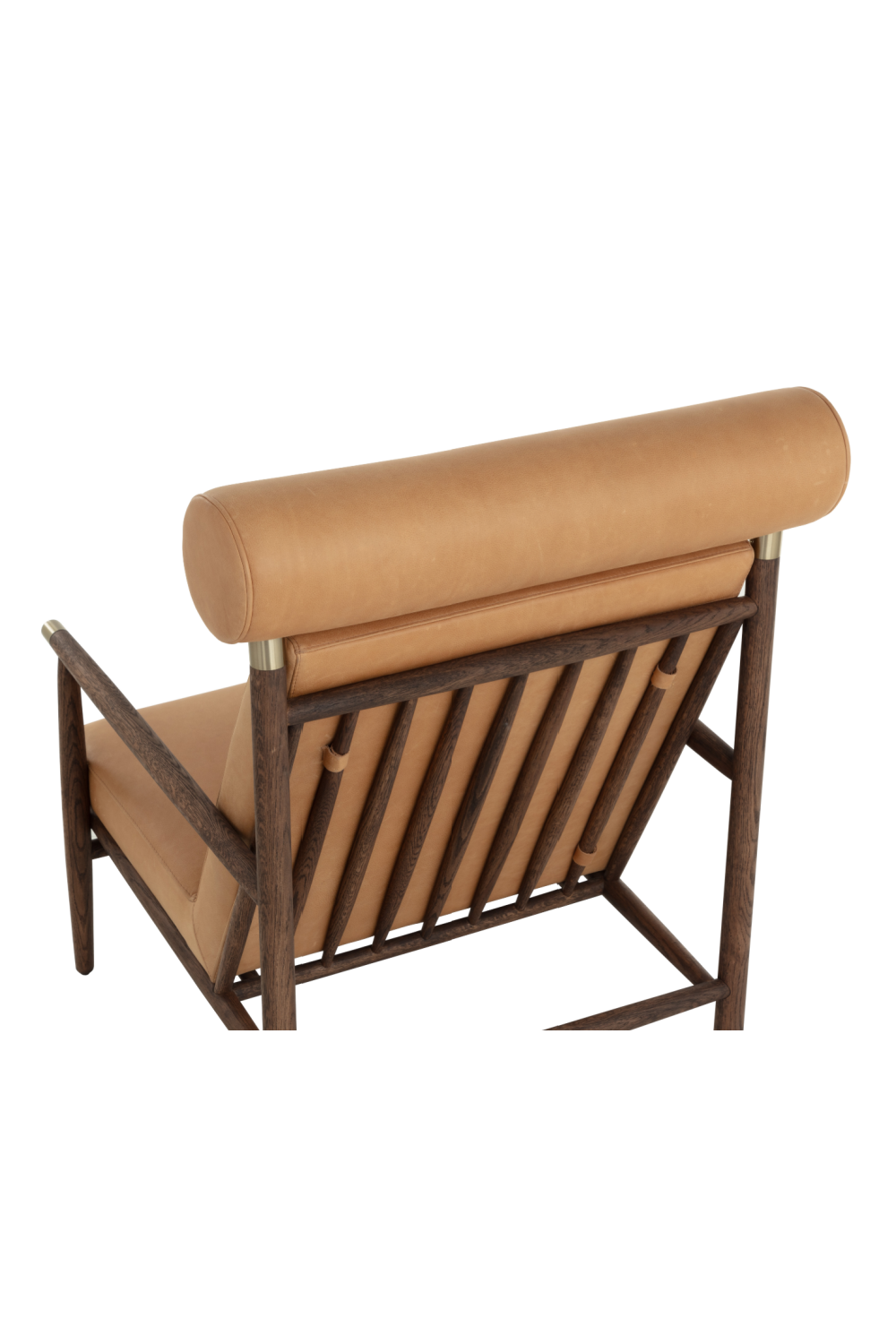 Oak Framed Leather Lounge Chair by Splendido Biko Accent Chair, alternate view 6