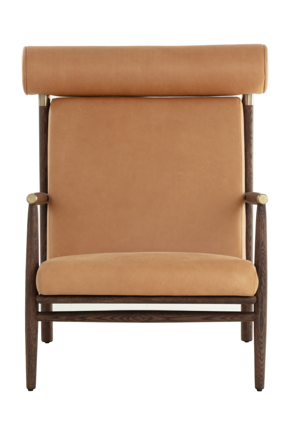 Oak Framed Leather Lounge Chair by Splendido Biko Accent Chair, alternate view 3