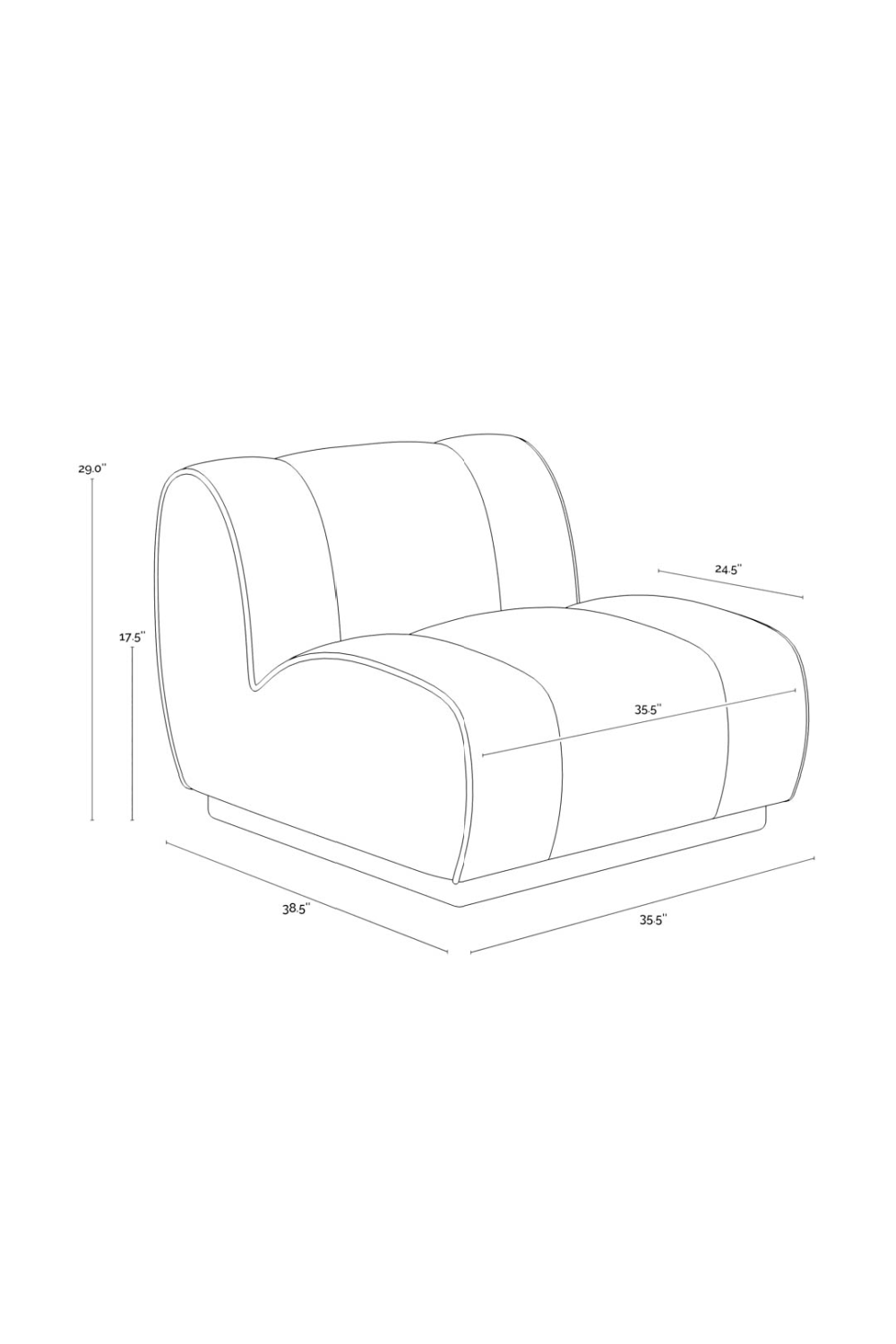 Rounded Modern Swivel Chair by Splendido Blaise Accent Chair, alternate view 9