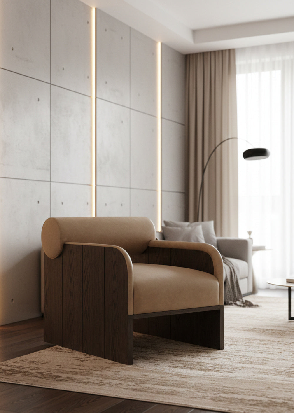 Bolster-Back Lounge Chair by Splendido Coburn Accent Chair, alternate view 2