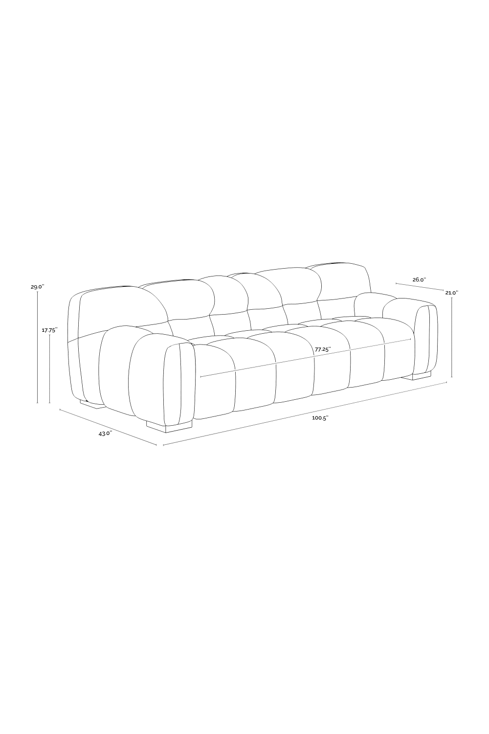 Gold Tufted Sofa by Splendido Romy, alternate view 9