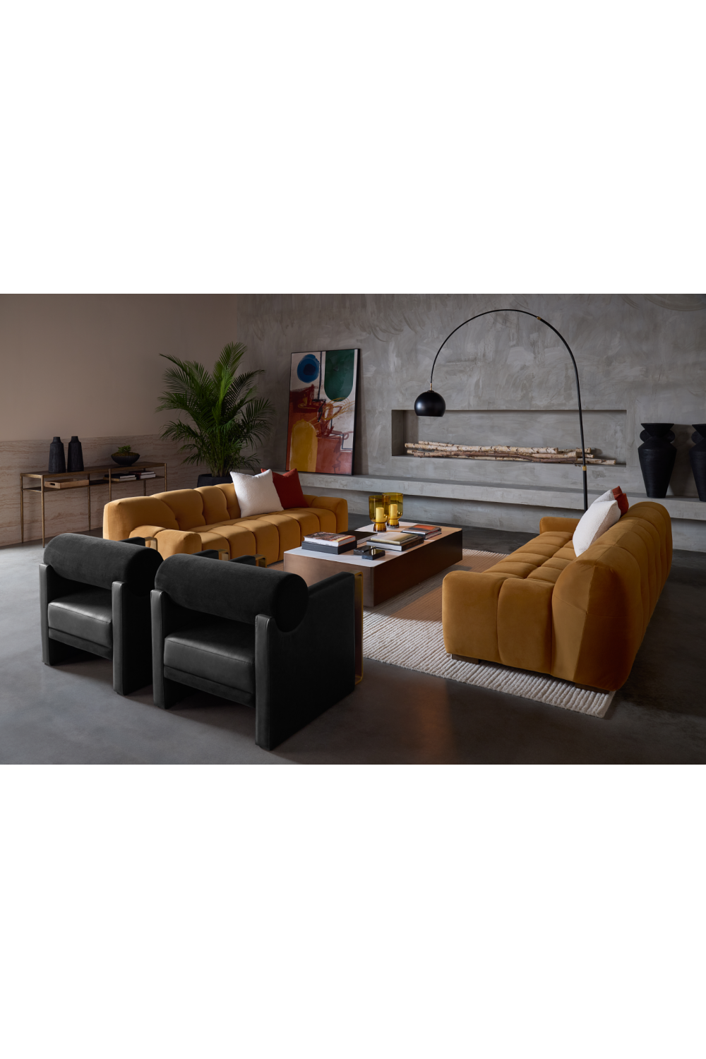 Gold Tufted Sofa by Splendido Romy, alternate view 8