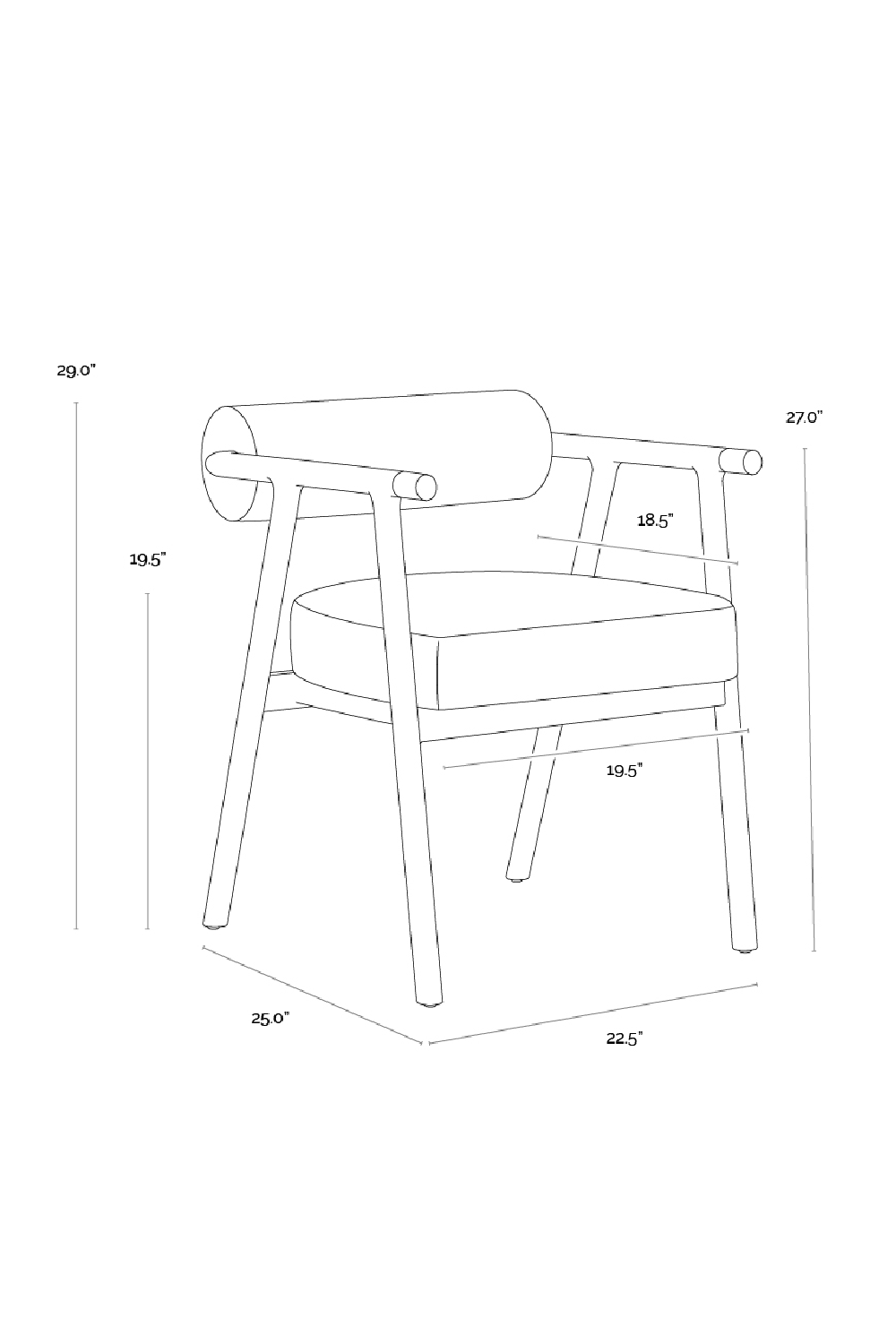White Boucle Dining Armchair by Splendido Sova Dining Chair, alternate view 9