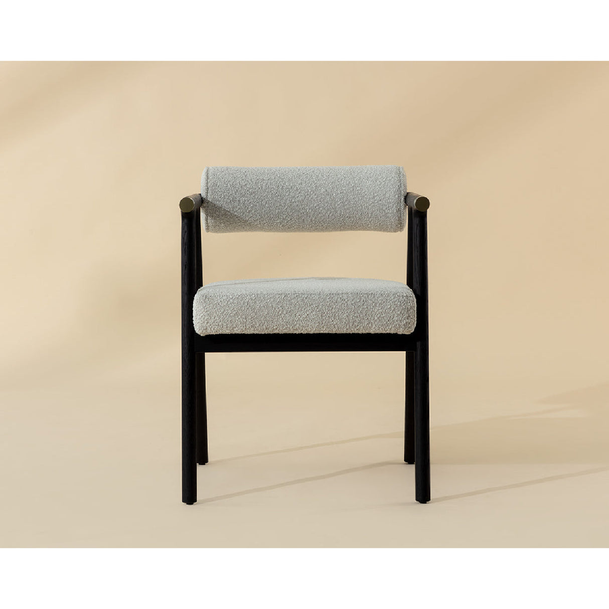 Modern European furniture - White Boucle Dining Armchair - www.oroa.com
