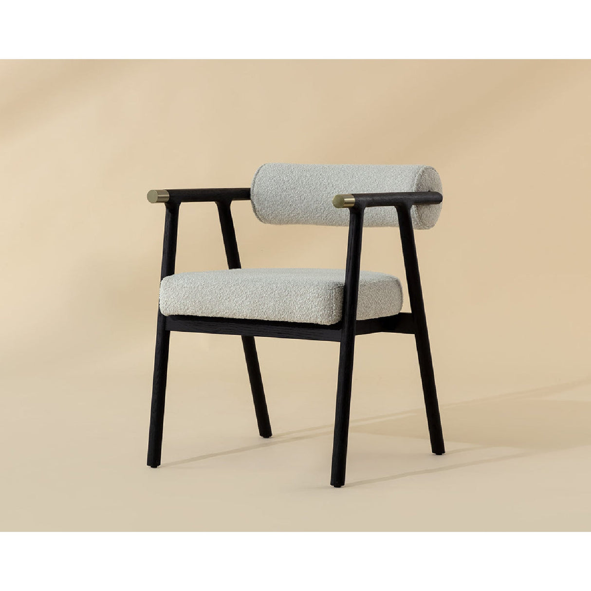 White Boucle Dining Armchair by Splendido Sova Dining Chair, alternate view 11