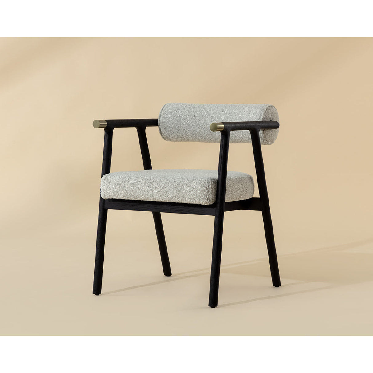Modern European furniture - White Boucle Dining Armchair - www.oroa.com