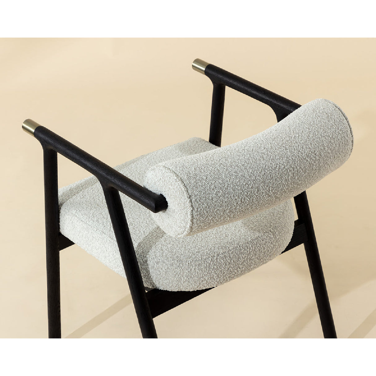 Modern European furniture - White Boucle Dining Armchair - www.oroa.com