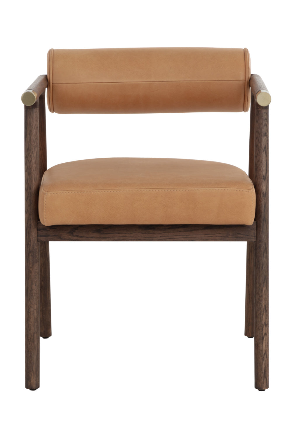 Modern European furniture - Brown Leather Dining Armchair - www.oroa.com