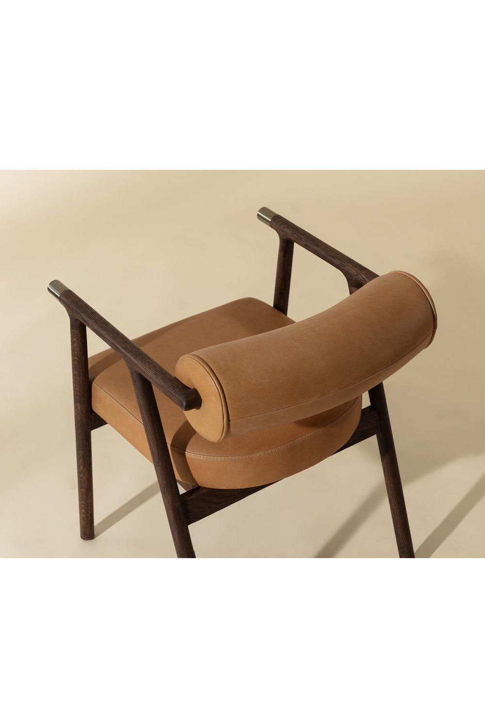 Brown Leather Dining Armchair by Splendido Sova Dining Chair, alternate view 9