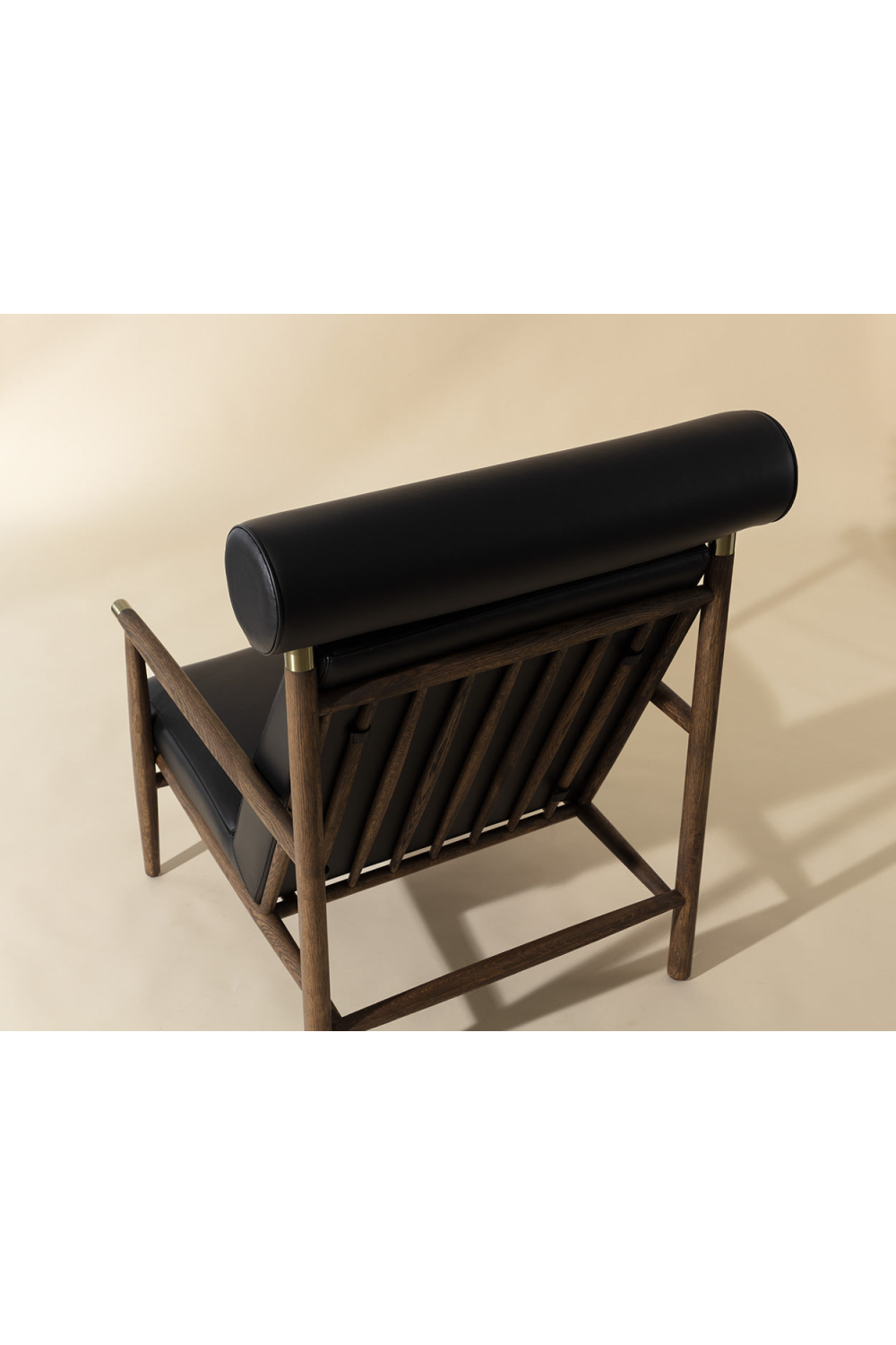 Oak Framed Leather Lounge Chair by Splendido Biko Accent Chair, alternate view 19