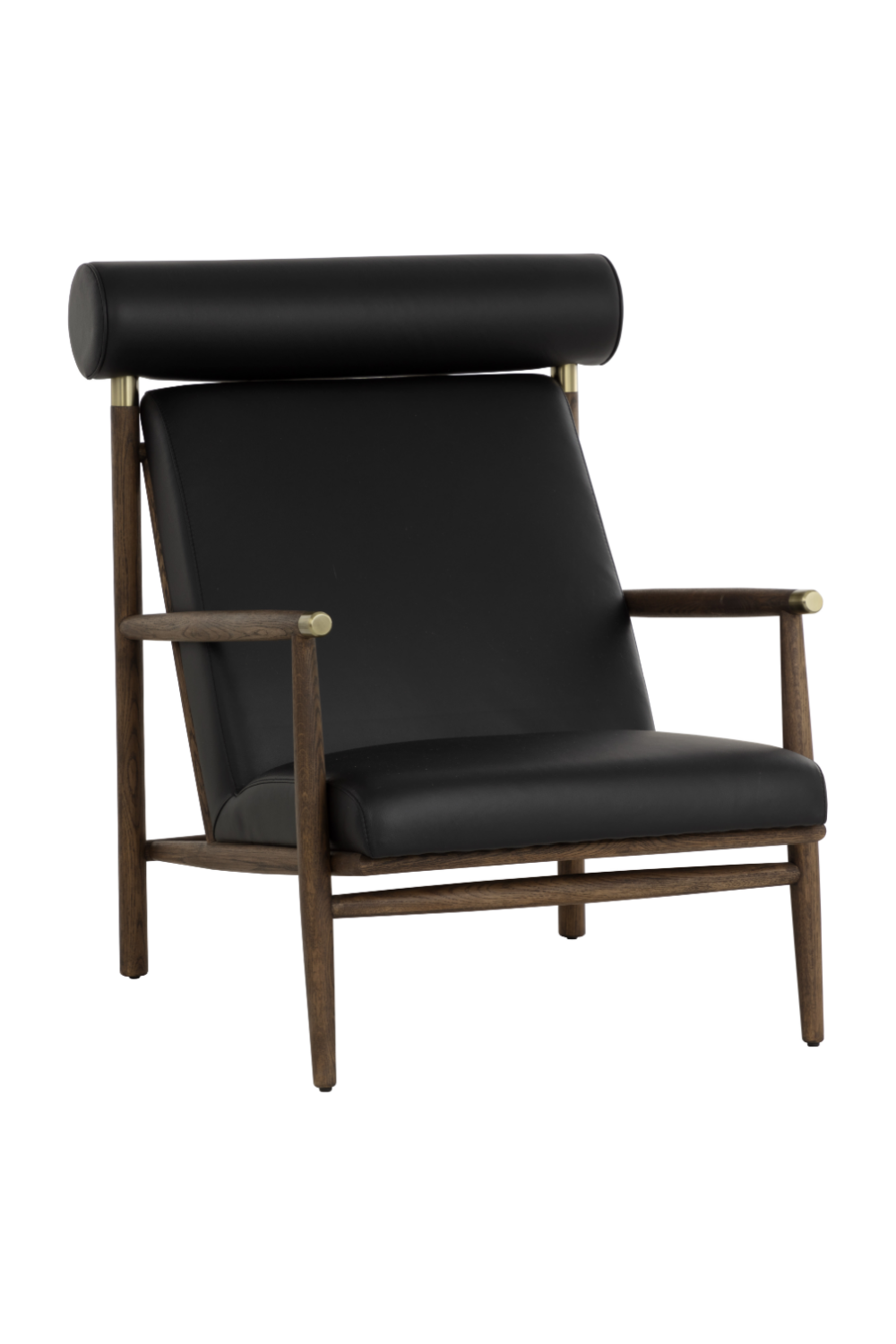 Oak Framed Leather Lounge Chair by Splendido Biko Accent Chair, alternate view 10