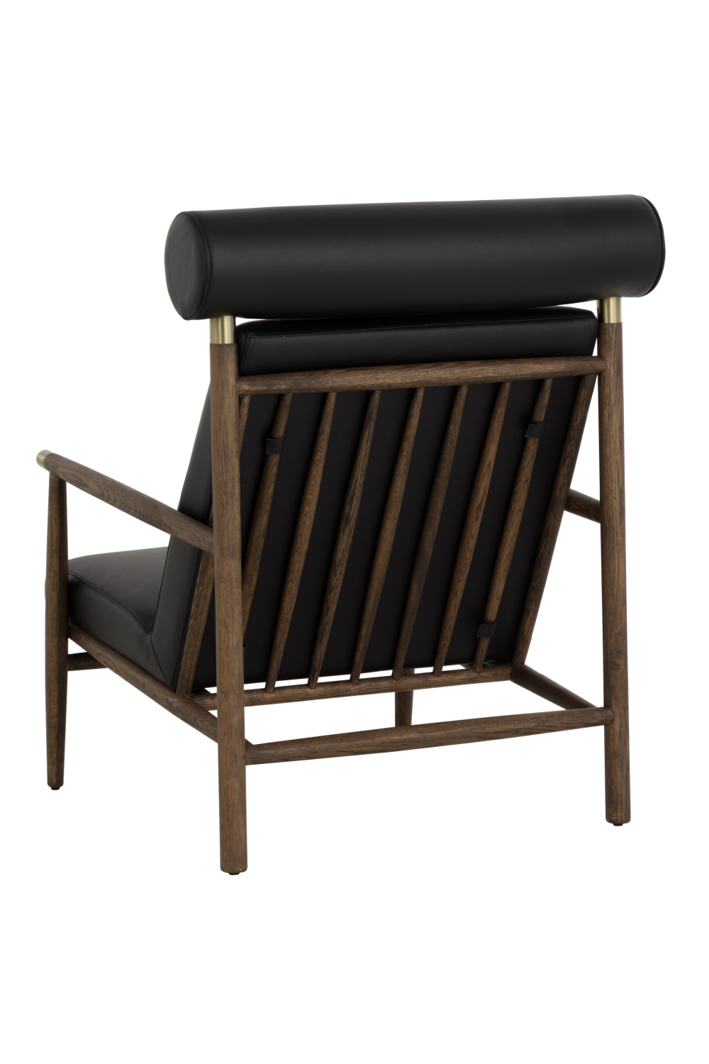 Oak Framed Leather Lounge Chair by Splendido Biko Accent Chair, alternate view 14