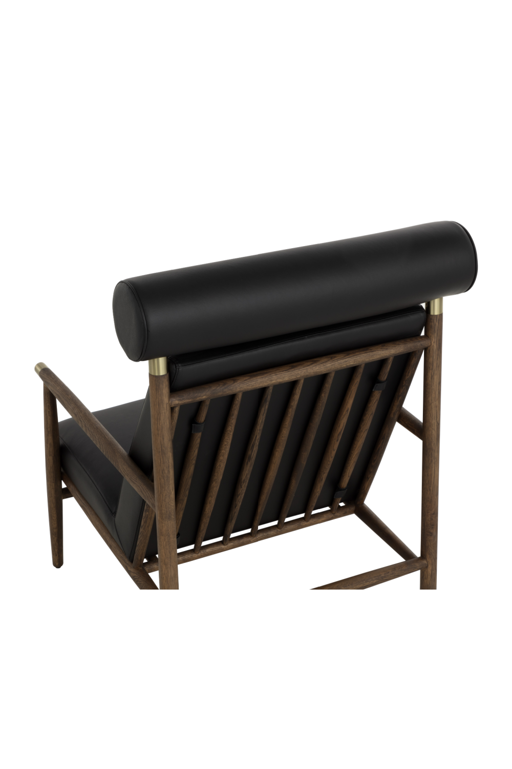 Oak Framed Leather Lounge Chair by Splendido Biko Accent Chair, alternate view 15
